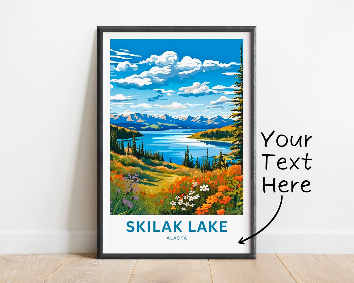 Personalized Skilak Lake Alaska Mountain Lake Panorama Poster