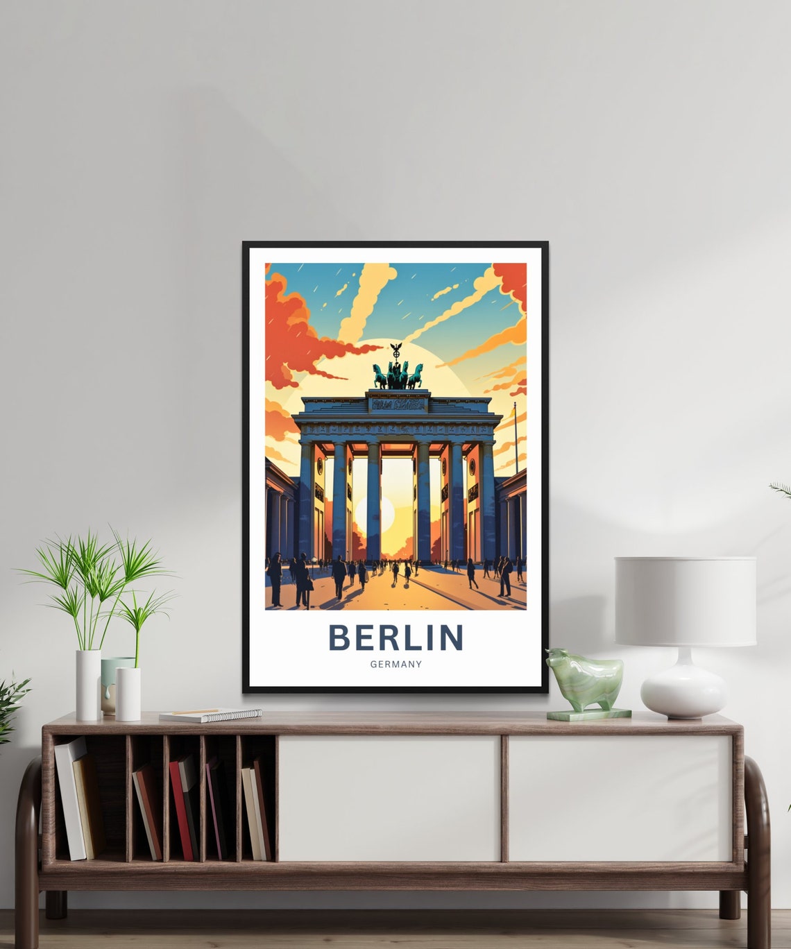 Berlin Germany Brandenburg Gate Sunset Landmark Travel Poster - Image 2