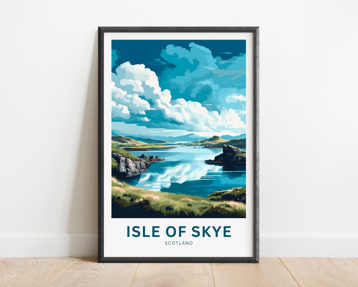 Isle of Skye Scotland Loch Dramatic Clouds Highland Scene Poster