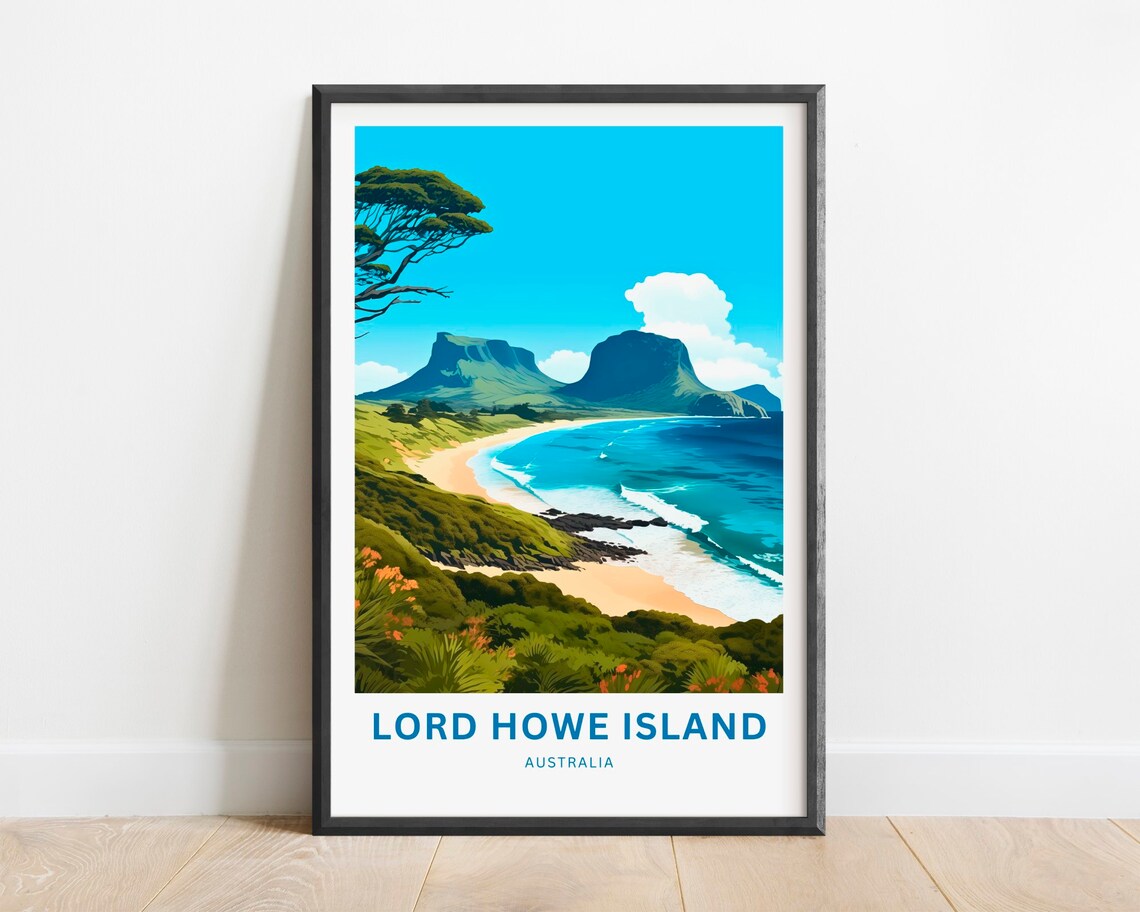 Lord Howe Island Travel Poster, Australia Gift Decor