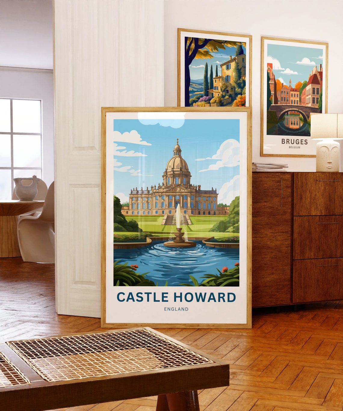 Personalized Castle Howard England Vintage Travel Poster Grand Estate - Image 5