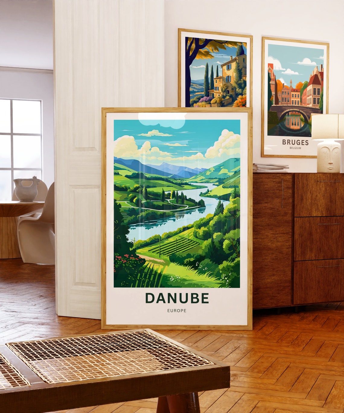 Danube Europe Vineyard Valley Custom Text Personalized Poster - Image 5