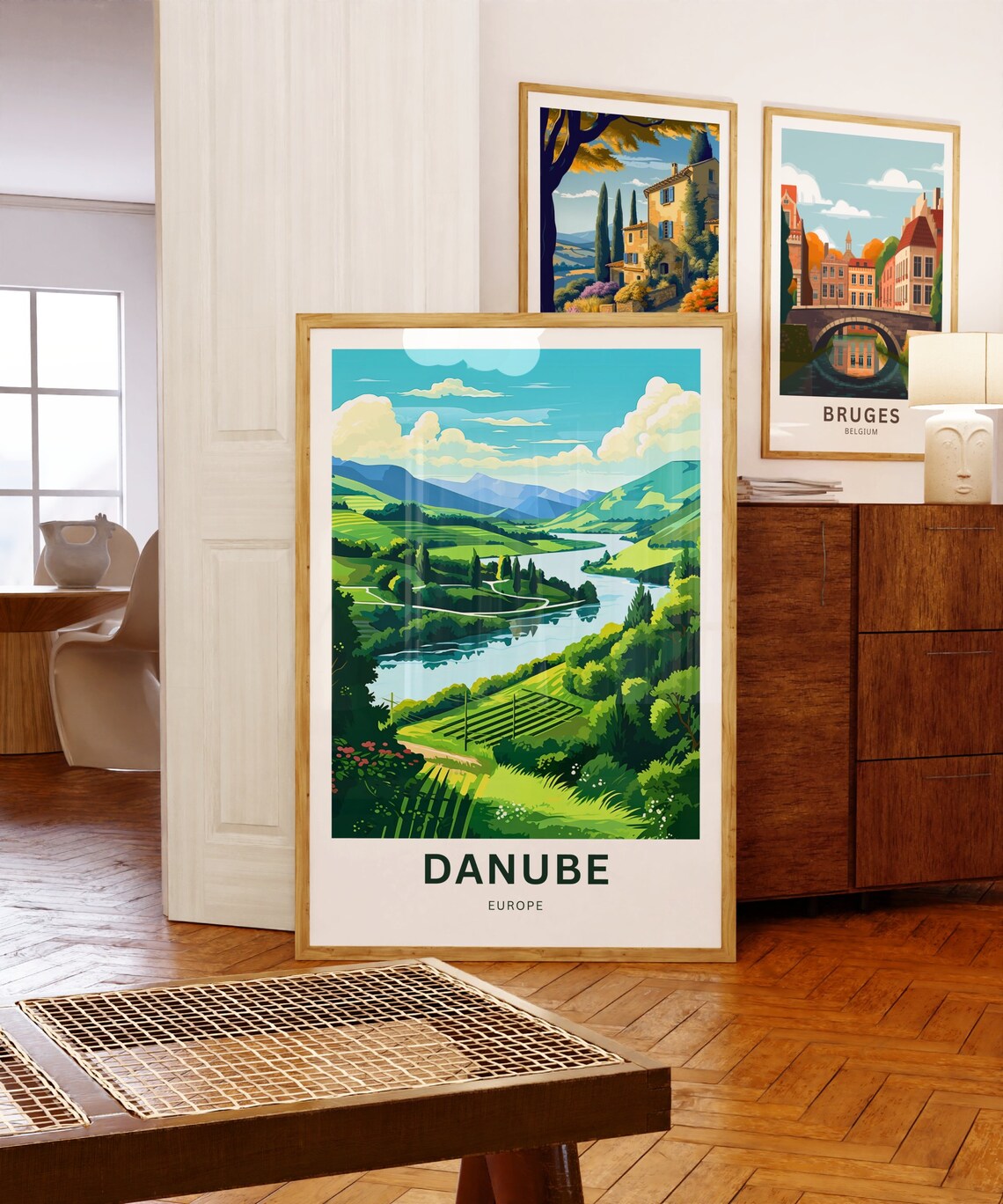 Danube Europe Vineyard Valley River Bend Vintage Travel Poster - Image 5