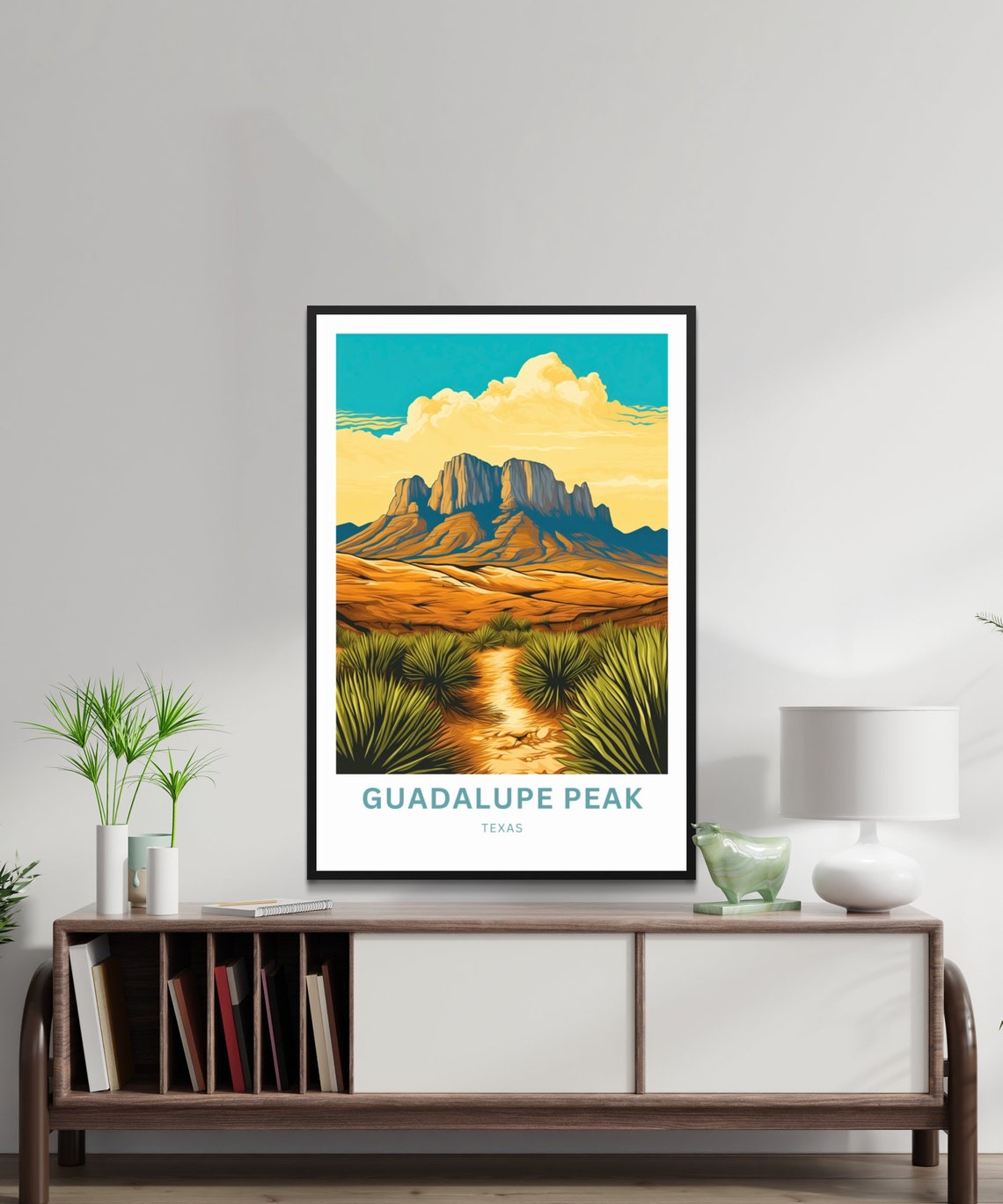 Guadalupe Peak Texas Desert Butte Sunset Vintage Travel Poster - Image 3