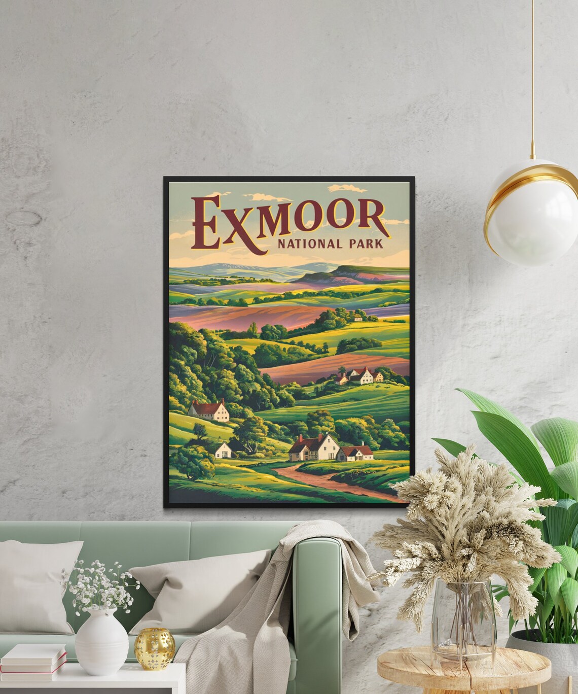 Exmoor National Park Vintage Valley Farm Retro Travel Poster - Image 2