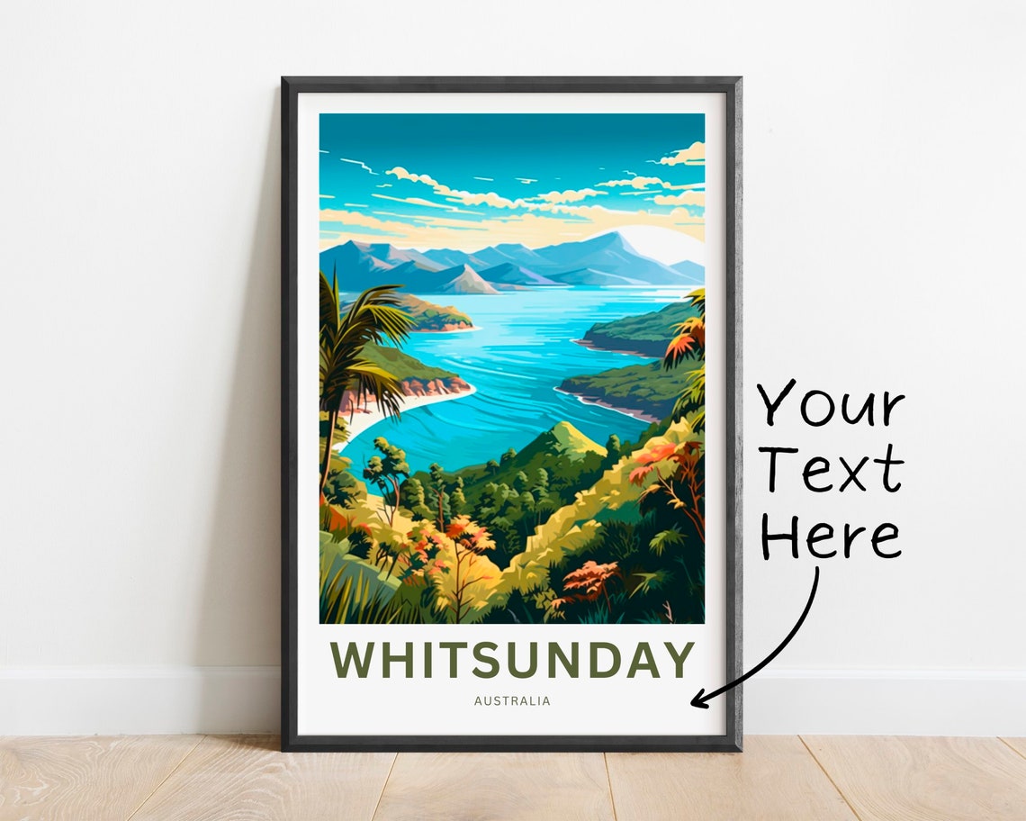 Personalized Whitsunday Australia Tropical Bay Travel Poster