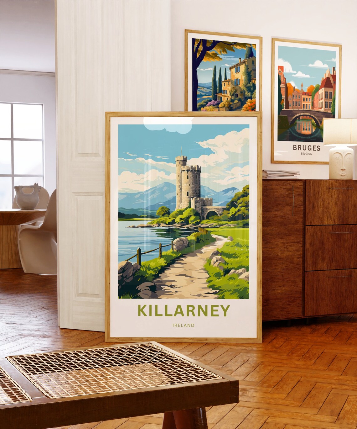 Killarney Ireland Castle Lake Custom Text Scenic Travel Poster - Image 3