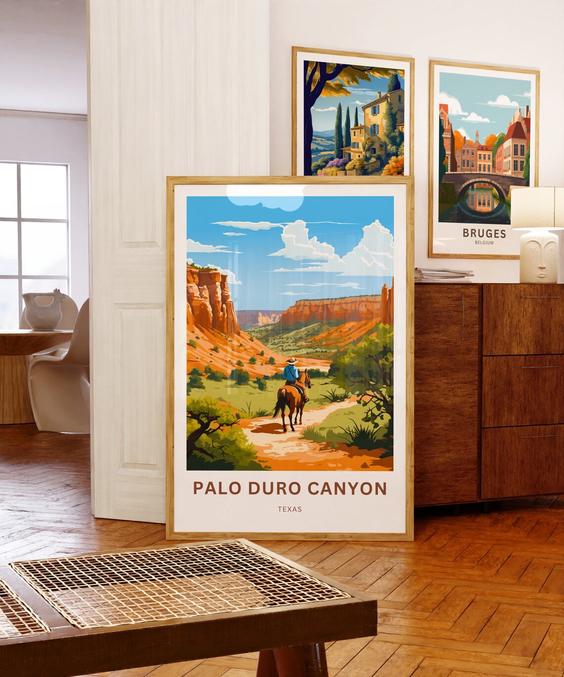 Palo Duro Canyon Texas Lone Horseback Rider Custom Text Travel Poster - Image 5
