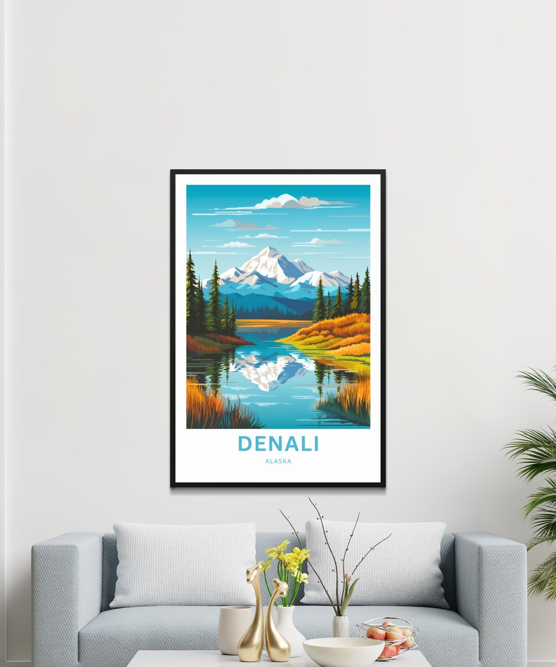 Denali Alaska Snowcapped Mountain Reflection Over Lake Poster - Image 3