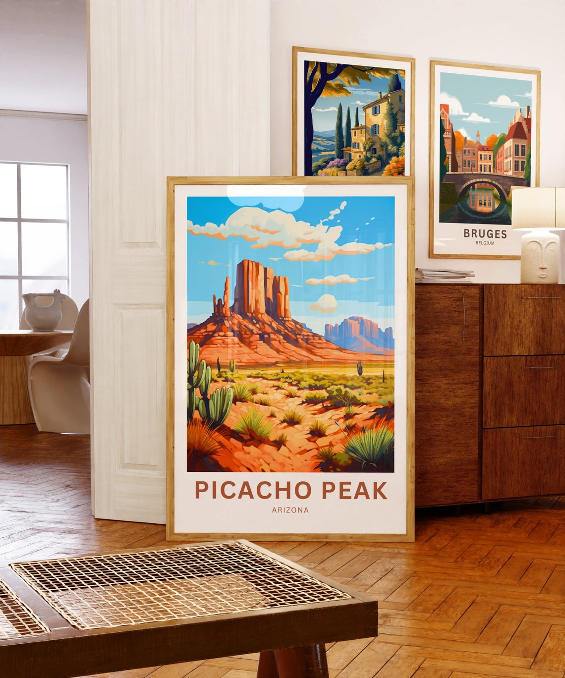Picacho Peak Arizona Desert Red Rock Butte Cactus Travel Poster - Image 5