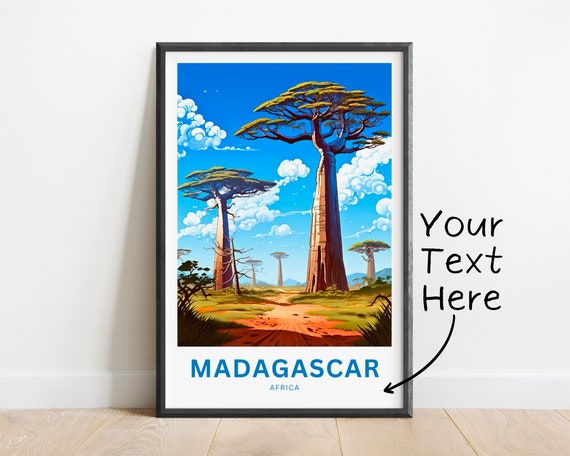 Personalized Madagascar Travel Print Madagascar Poster Africa Wall Art Framed Present Gift Africa Present