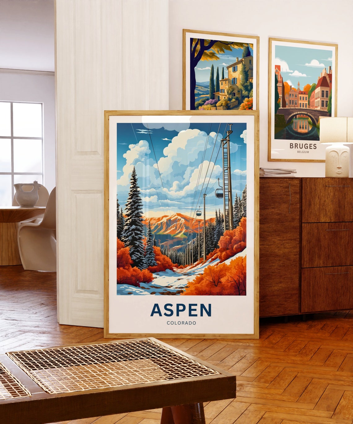 Personalized Aspen Colorado Ski Lift Autumn Foliage Travel Poster - Image 5