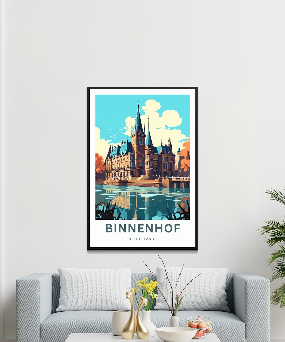 Binnenhof Netherlands Historic Castle on the Water View Poster - Image 3