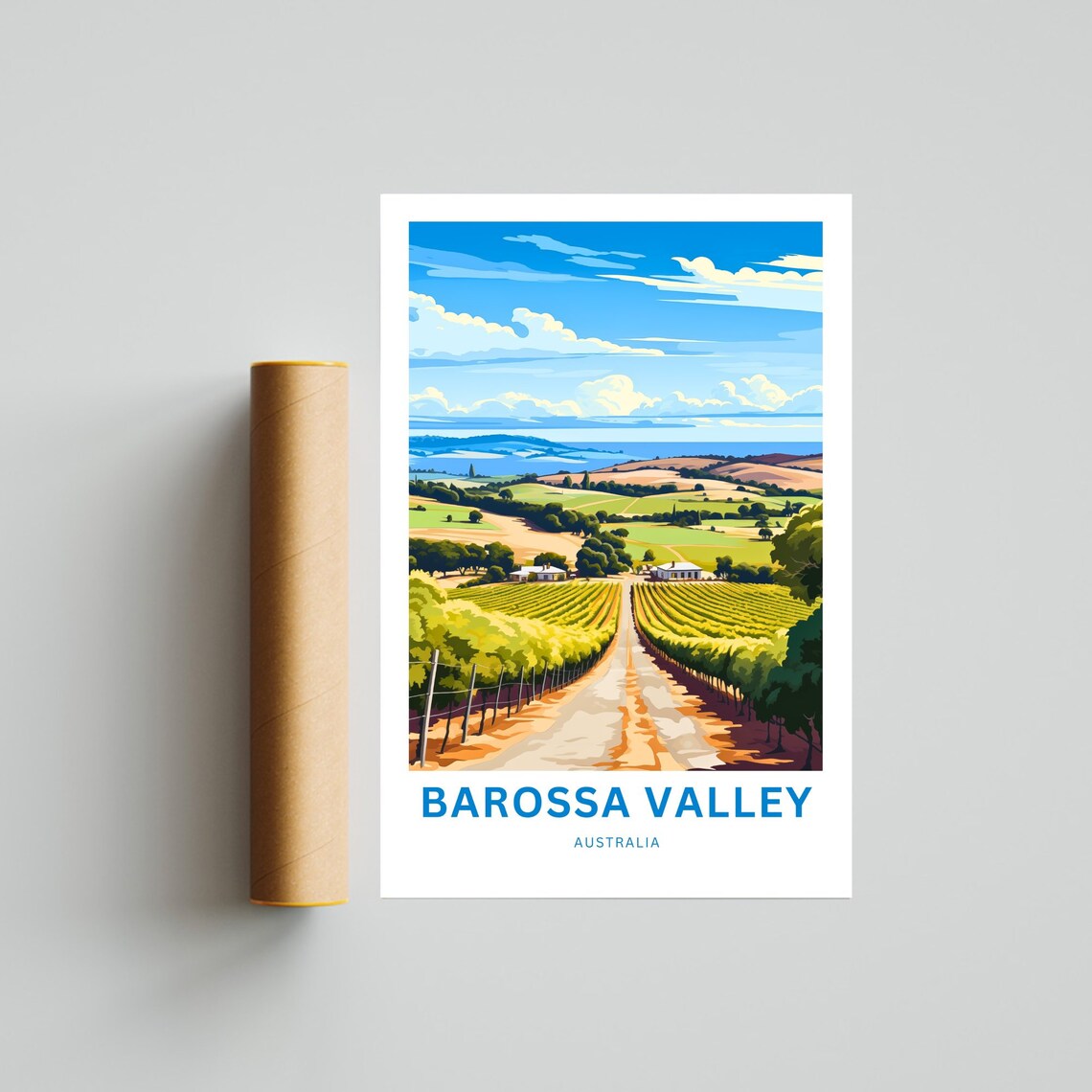 Barossa Valley Australia Vineyard Rows Country Road Travel Poster - Image 4