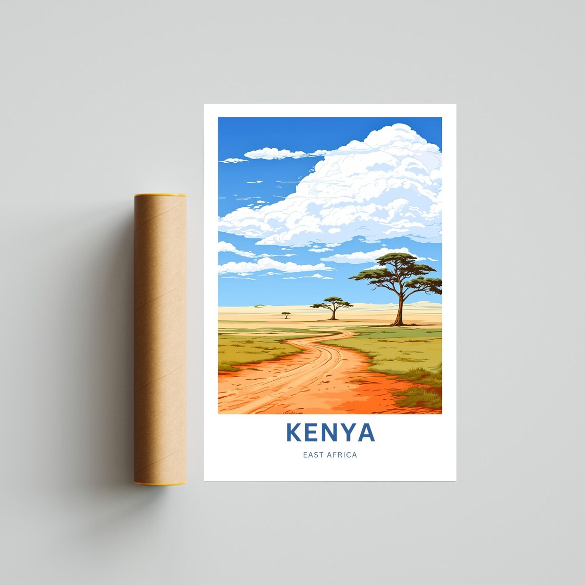 Kenya East Africa Dirt Road Savanna Personalized Adventure Poster - Image 4