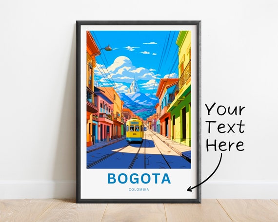 Personalized Bogota Travel Print Bogota Poster Colombia Wall Art Framed Present Gift Colombia Present