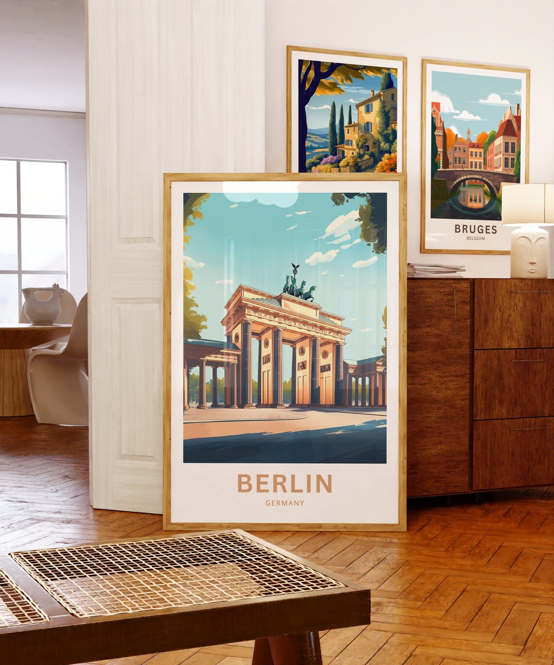 Berlin Germany Brandenburg Gate Sunny Plaza Travel Art Poster - Image 5