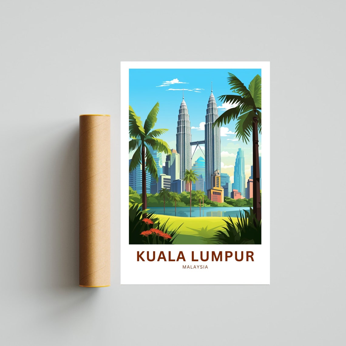 Personalized Kuala Lumpur Daytime Petronas Towers Bright Poster - Image 4