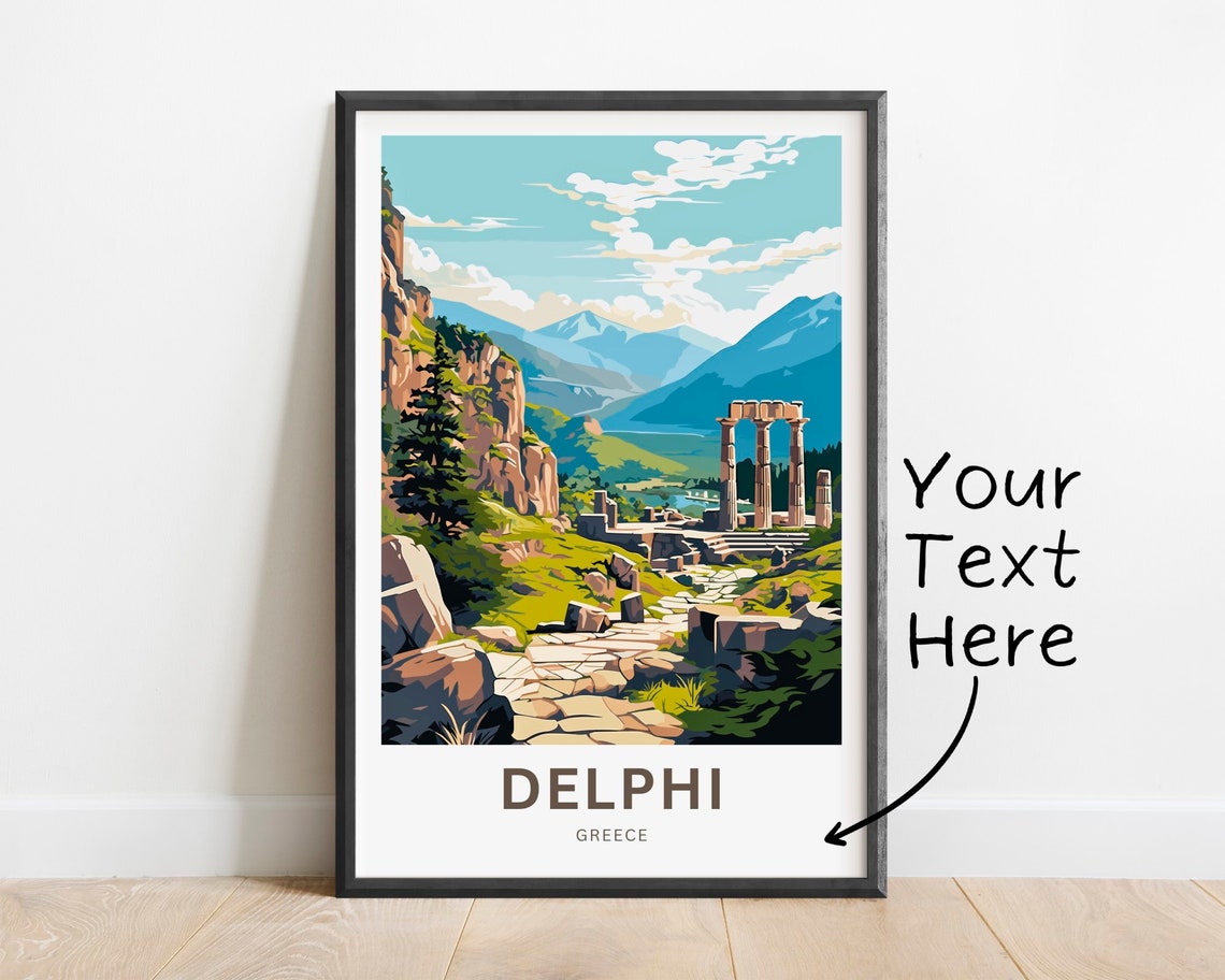 Delphi Greece Ruined Colonnade Stone Path Personalized Poster