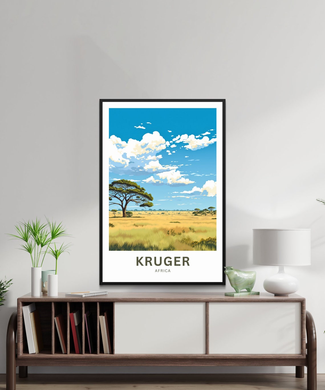 Kruger Africa Personalized Savanna Safari Acacia Tree Travel Poster - Image 3