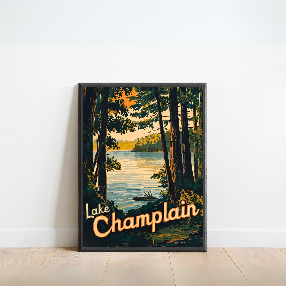 Lake Champlain Vintage Travel Poster, New York Print