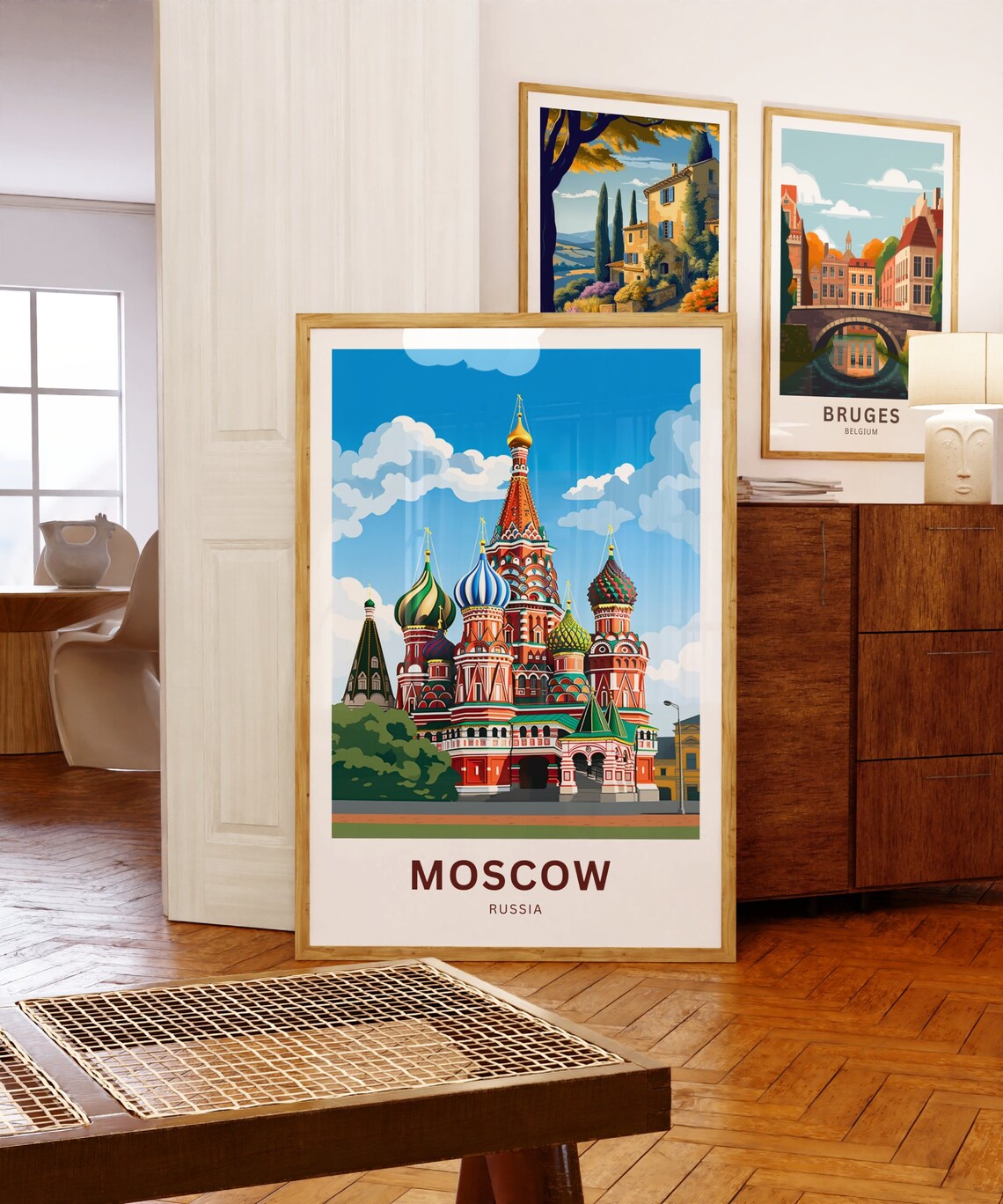Moscow St Basils Cathedral Onion Dome Landmark Travel Poster - Image 5