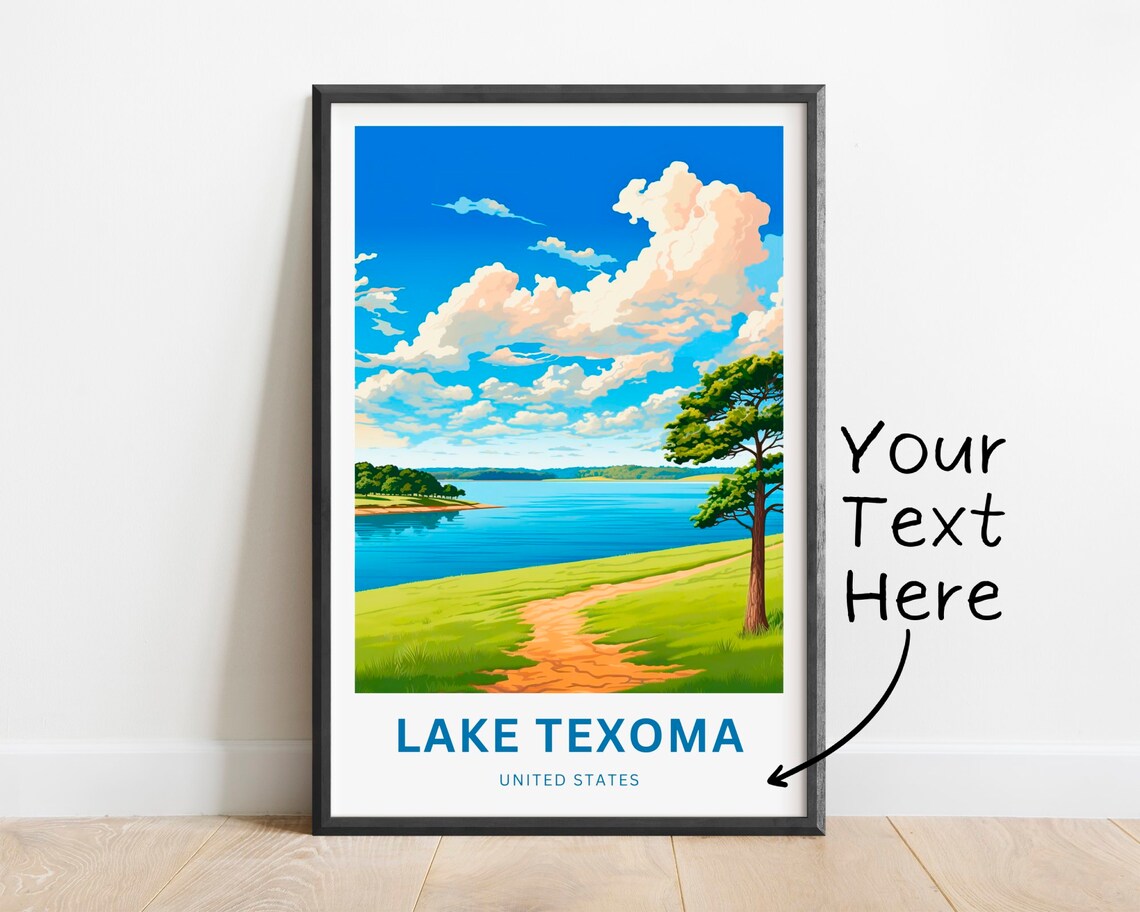 Personalized Lake Texoma Travel Poster, United States
