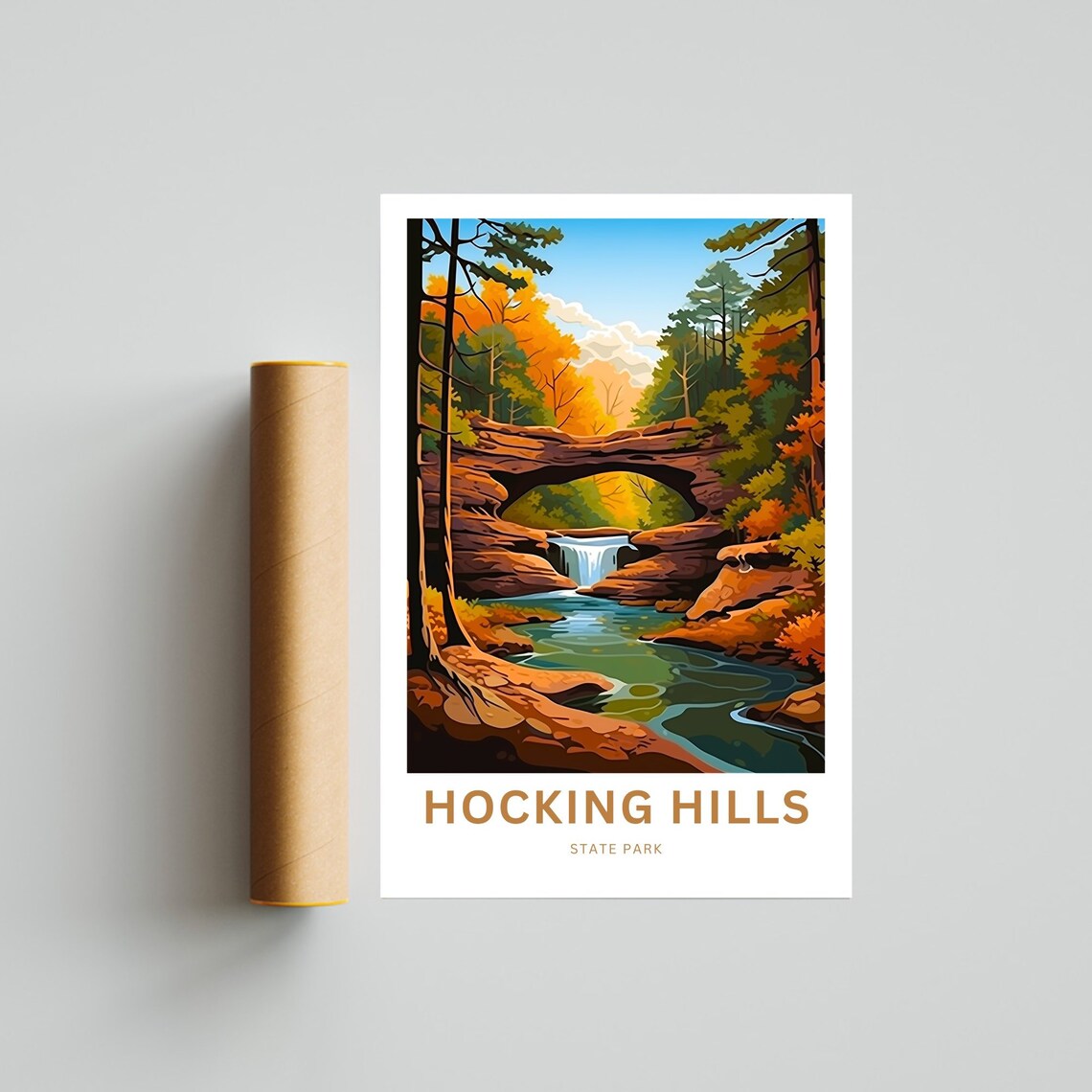 Personalized Hocking Hills Travel Poster, Ohio - Image 4