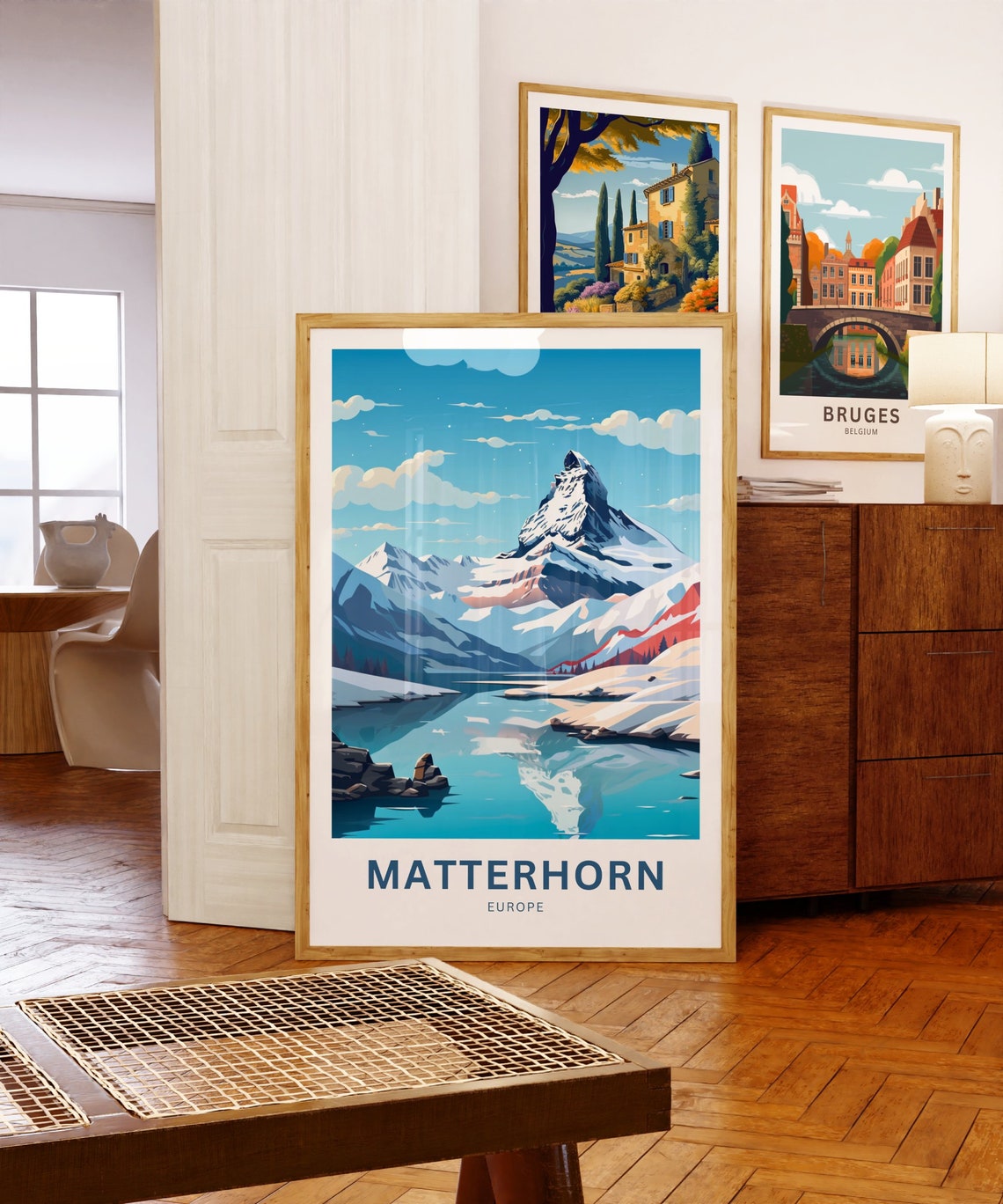 Matterhorn Europe Mountain Peak Mirrored Alpine Lake Travel Poster - Image 5