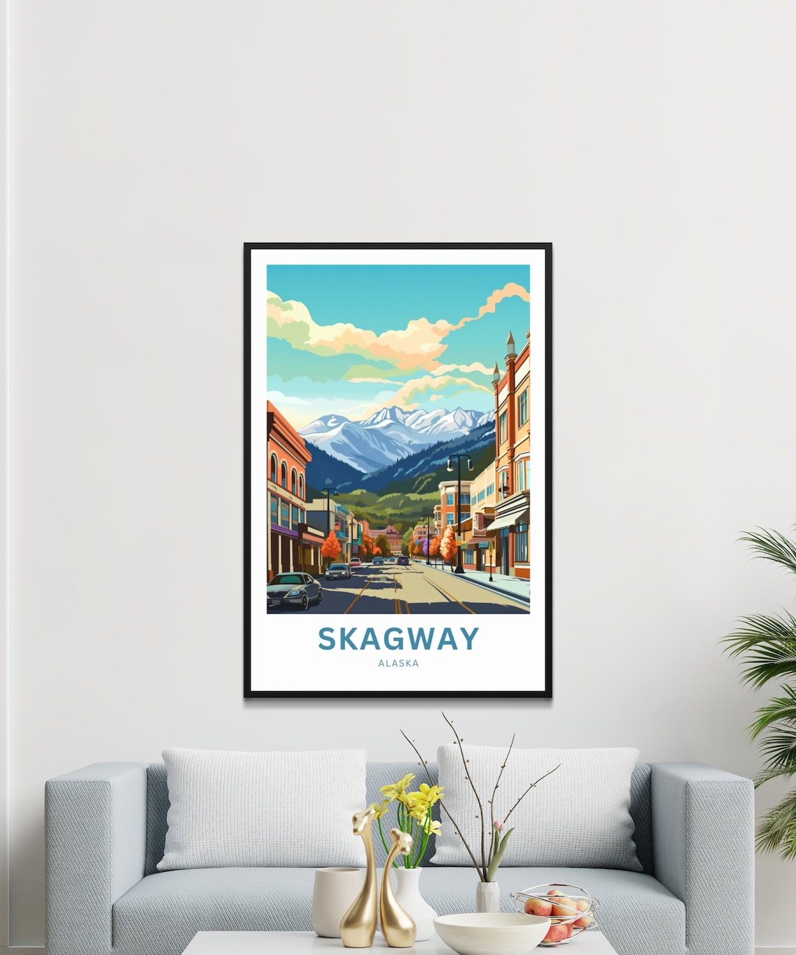 Skagway Alaska Gold Rush Main Street Mountain View Travel Poster - Image 2