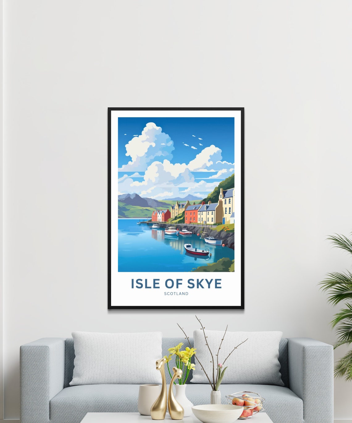 Isle of Skye Scotland Harbor Personalized Custom Text Poster - Image 2