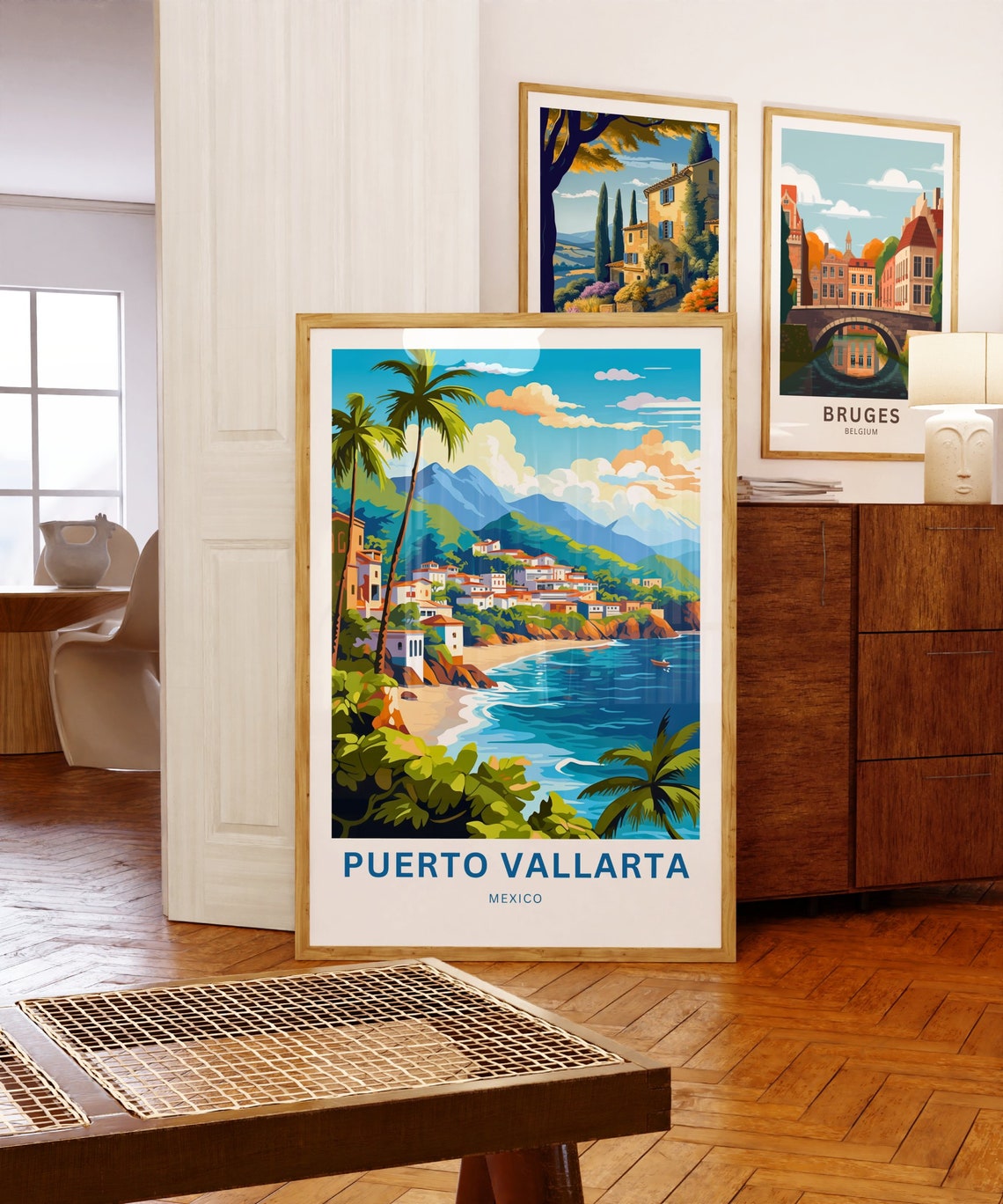 Puerto Vallarta Travel Print Puerto Vallarta Poster Mexico Wall Art Framed Present Gift Mexico Decor Present Customize Your Text - Image 5