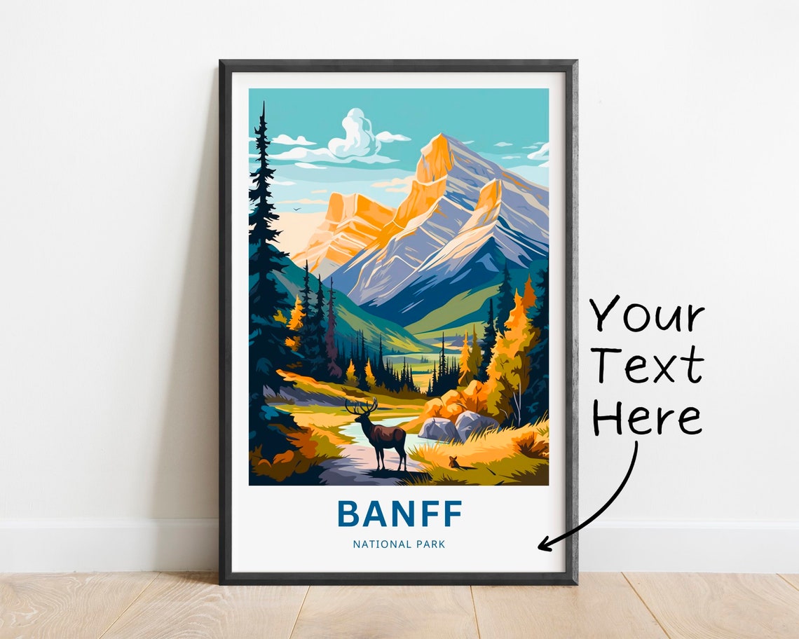 Personalized Banff National Park Elk Meadow Custom Text Poster