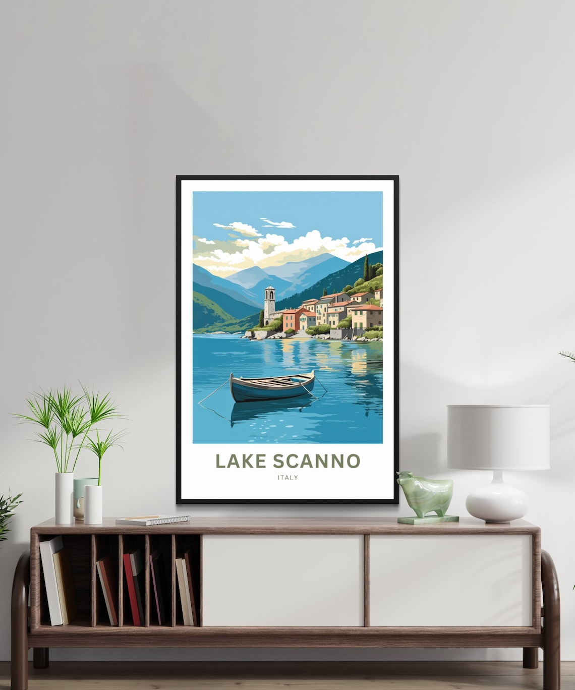 Lake Scanno Lakeside Village Turquoise Lake Italy Travel Poster - Image 3