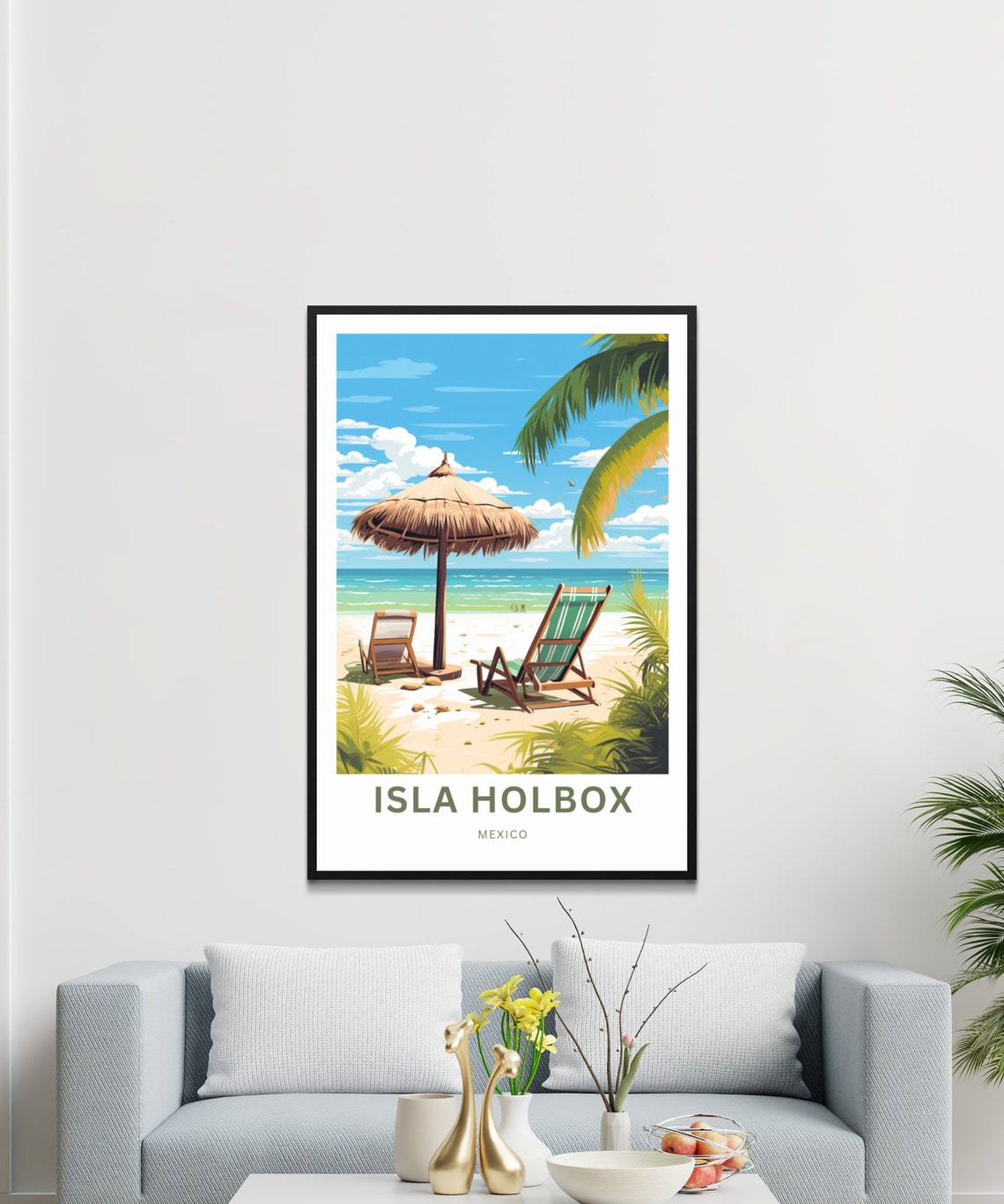 Isla Holbox Travel Print Isla Holbox Poster Mexico Wall Art Framed Present Gift Mexico Present - Image 3