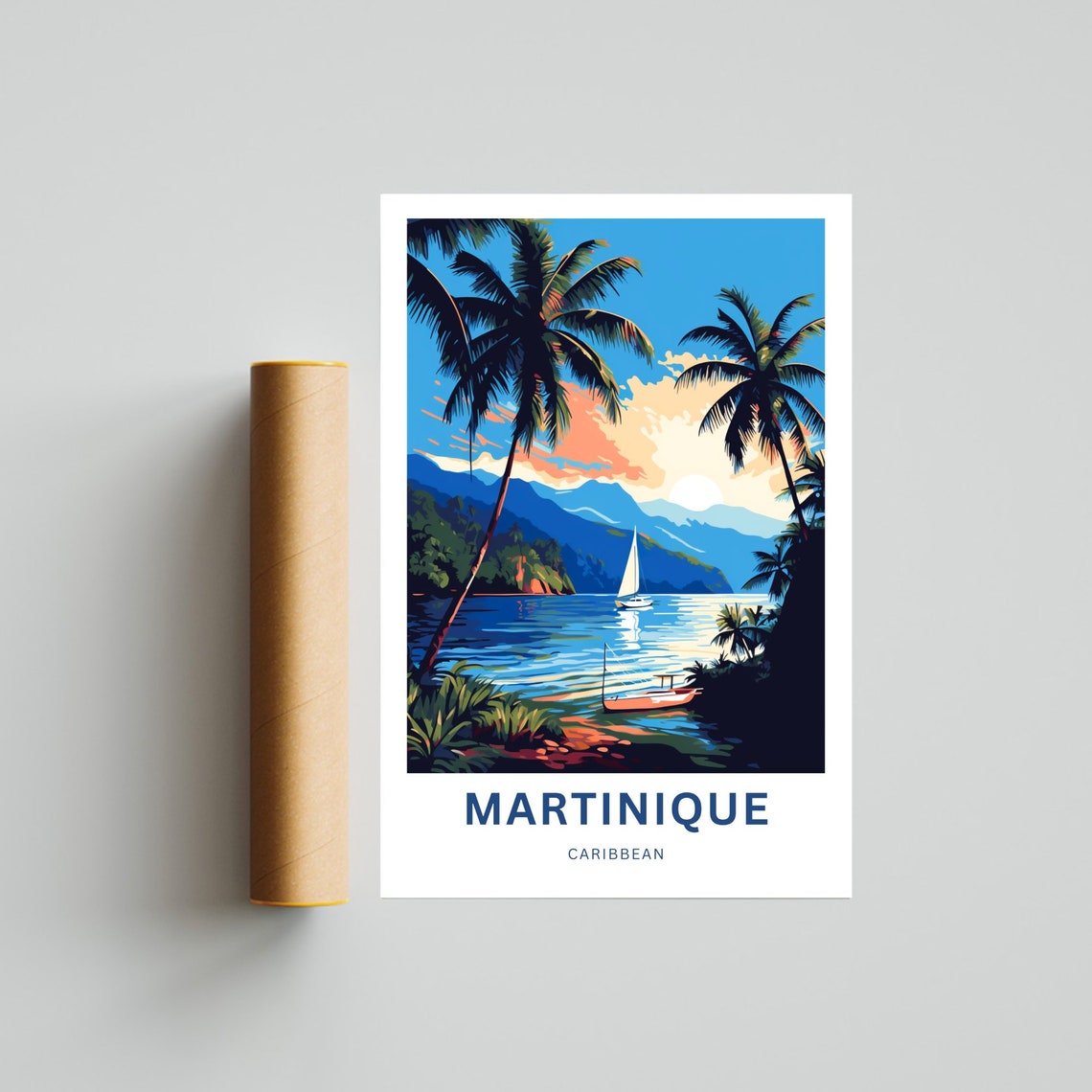 Personalized Martinique Travel Print Martinique Poster Caribbean Wall Art Framed Present Gift Caribbean Present - Image 4