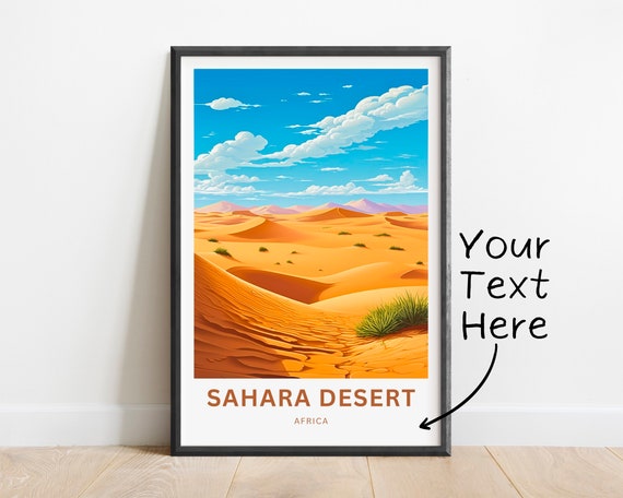 Personalized Sahara Desert Travel Print Sahara Desert Poster Africa Wall Art Framed Present Gift Africa Present