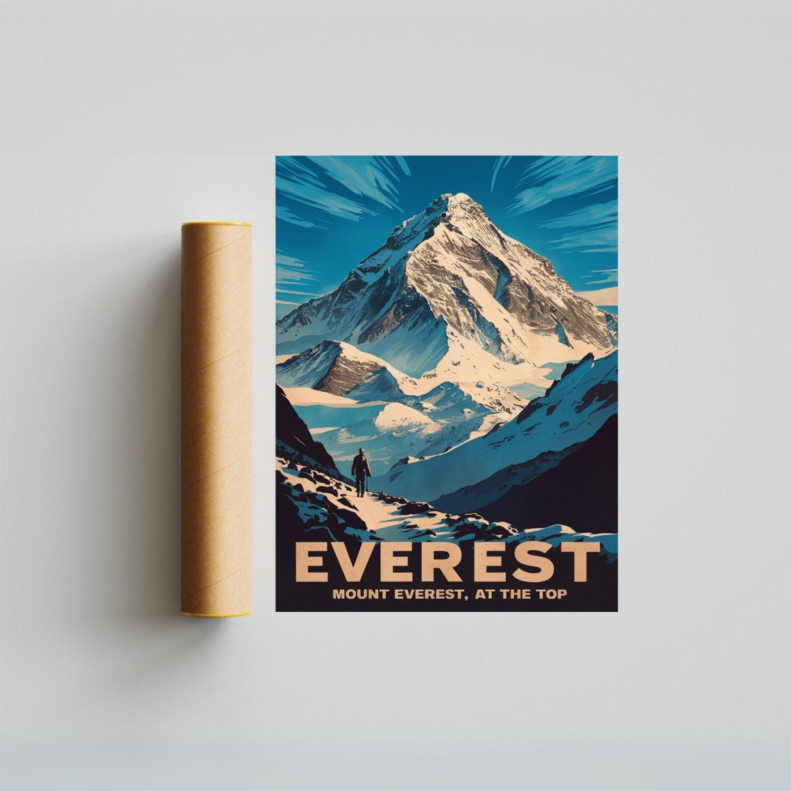 Everest Climber Blue Ridge Summit Ascent View At The Top Poster - Image 3