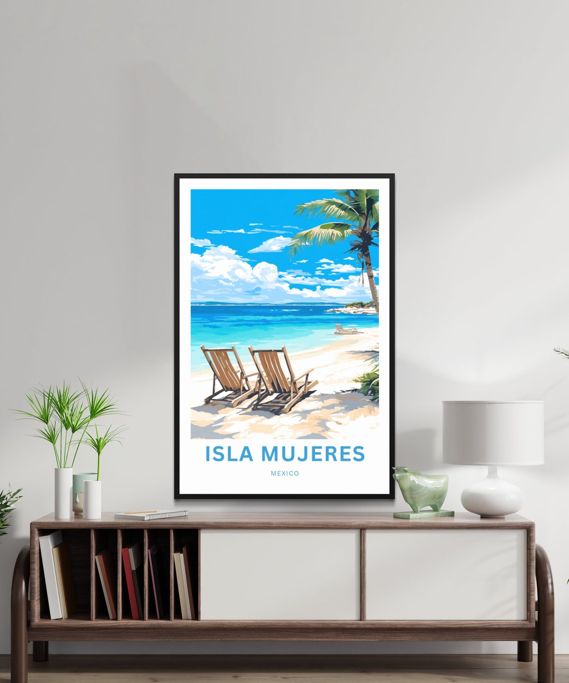 Personalized Isla Mujeres Travel Print Isla Mujeres Poster Mexico Wall Art Framed Present Gift Mexico Present - Image 2