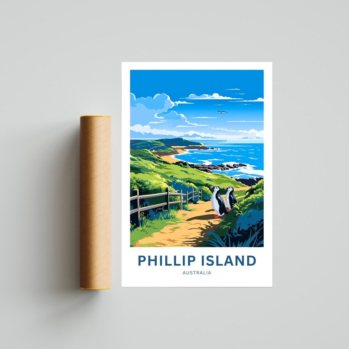 Phillip Island Australia Personalized Penguins Coast Travel Poster Art - Image 4