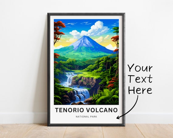 Personalized Tenorio Volcano Travel Print Tenorio Volcano Poster Costa Rica Wall Art Framed Present Gift Costa Rica Present