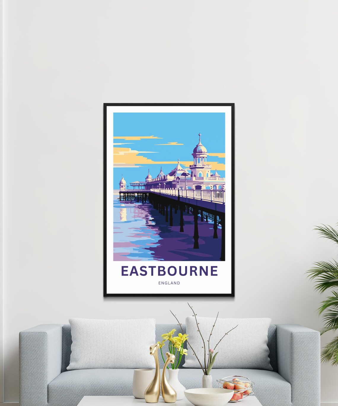 Eastbourne England Historic Pier Sunset Seaside Art Travel Poster - Image 3
