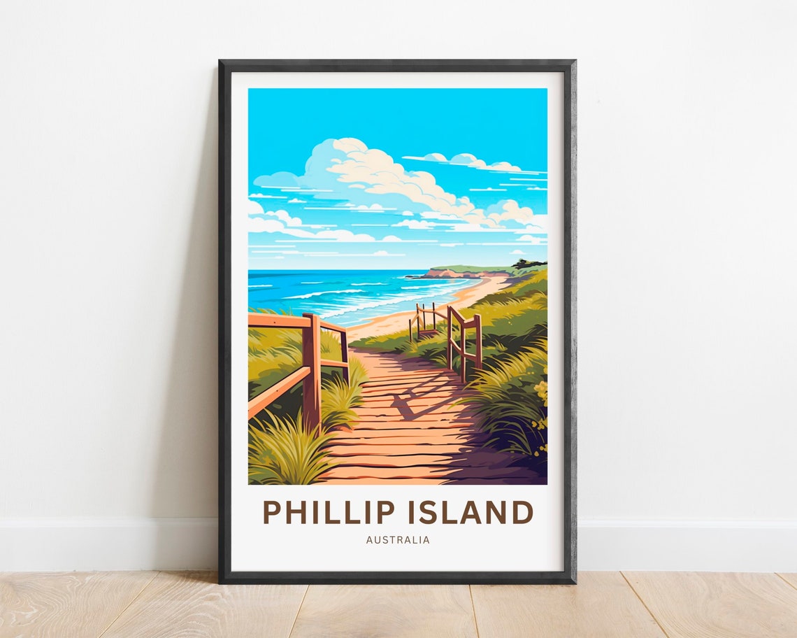 Phillip Island Australia Beach Boardwalk Dunes Travel Poster