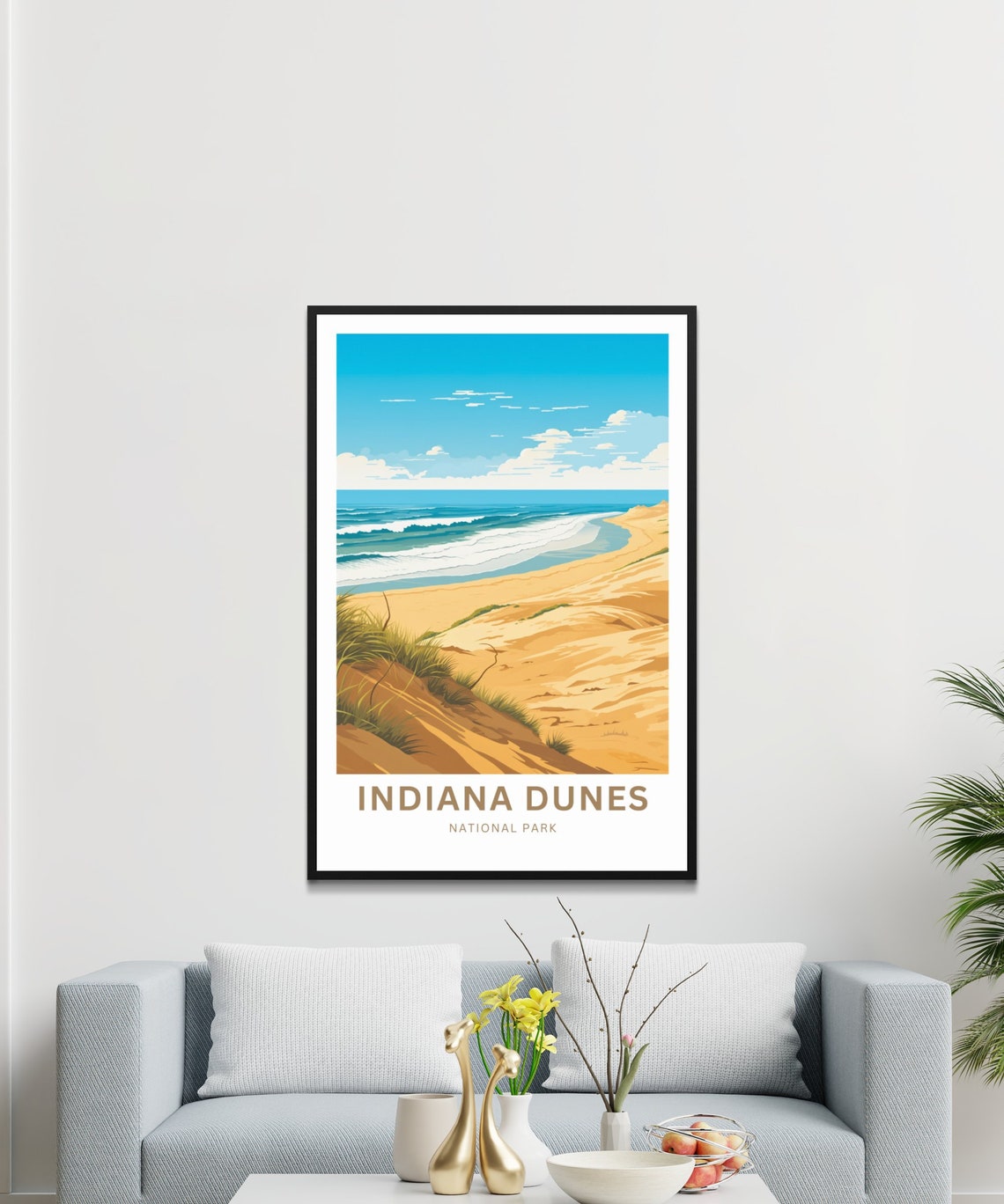 Personalized Indiana Dunes National Park Beach Waves Dunes Poster - Image 4