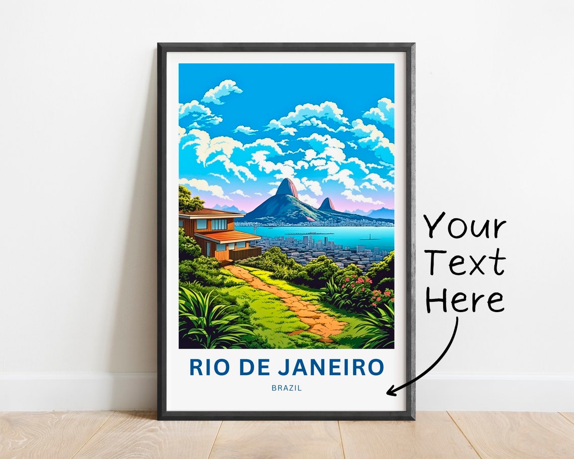 Personalized Rio De Janiero Travel Print Rio De Janiero Poster Brazil Wall Art Framed Present Gift Brazil Present
