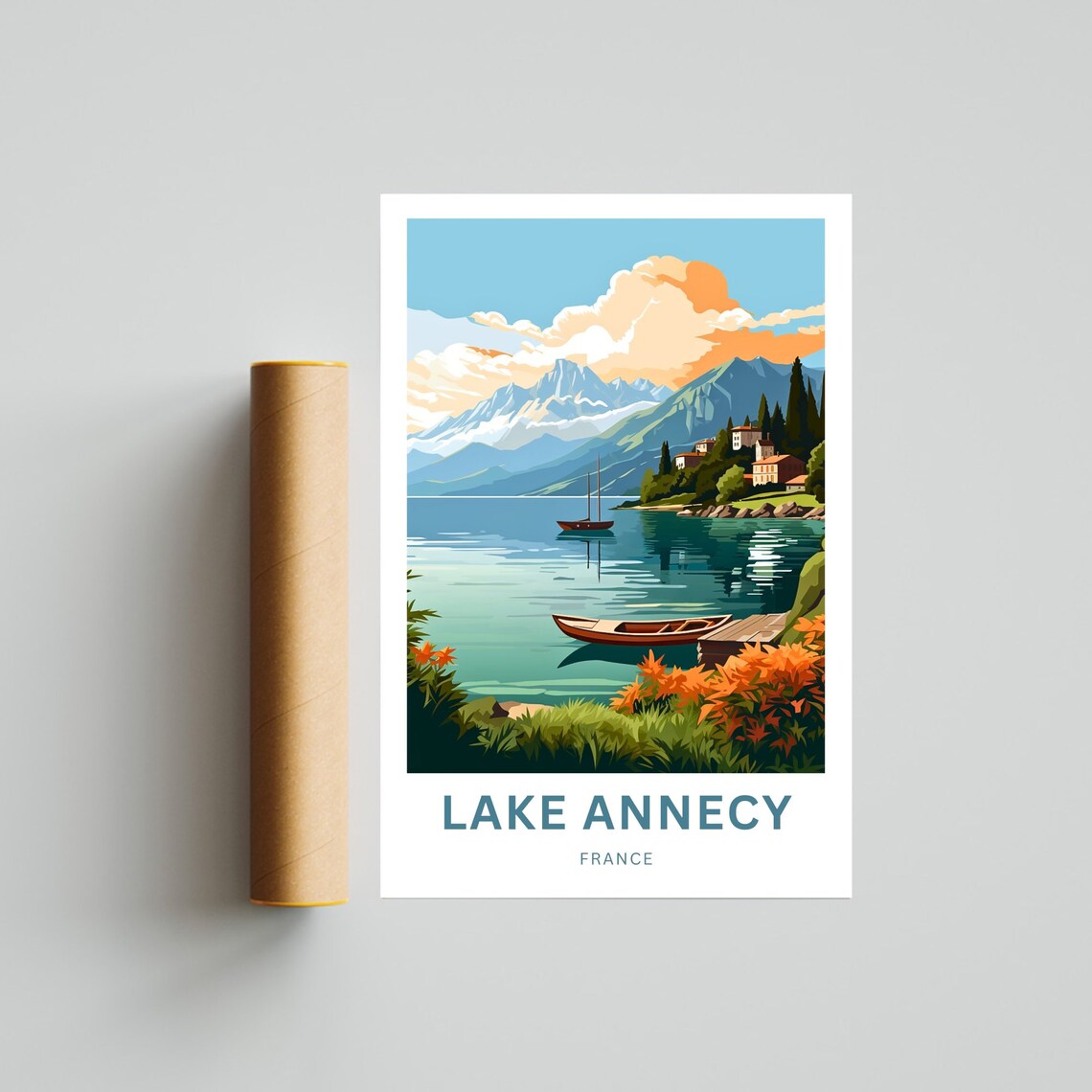 Lake Annecy Travel Poster, France Wall Art - Image 2