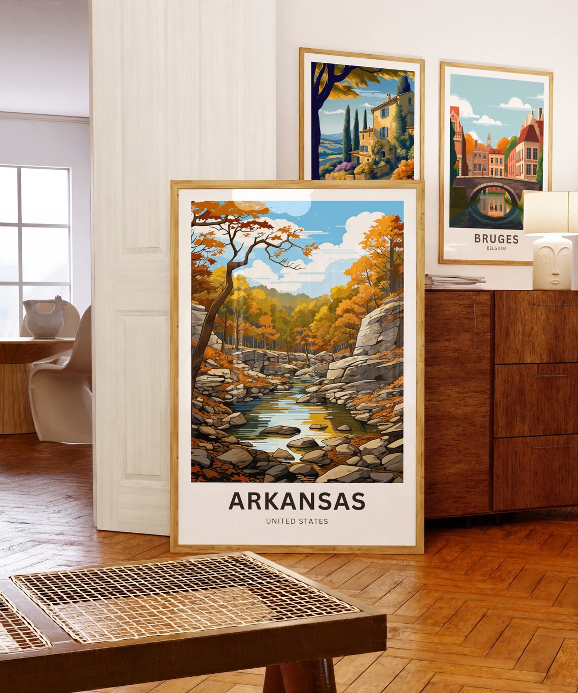 Arkansas Autumn Forest Creek Rocky Stream Nature Travel Poster - Image 5