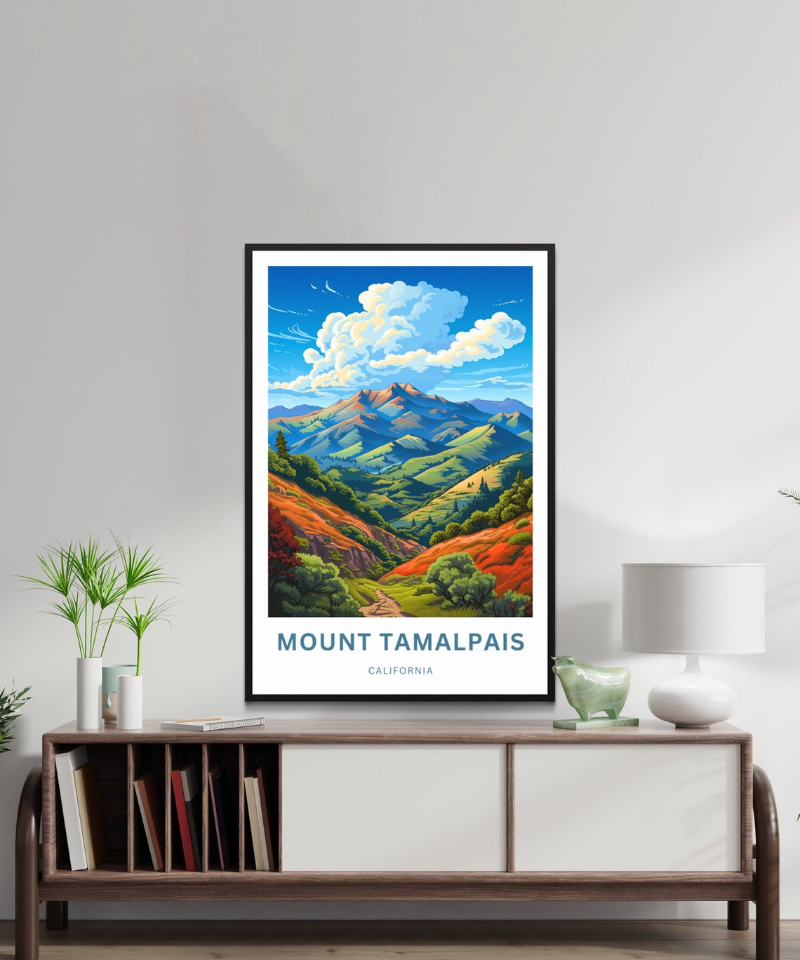Mount Tamalpais California Golden Hills Personalized Travel Poster - Image 2