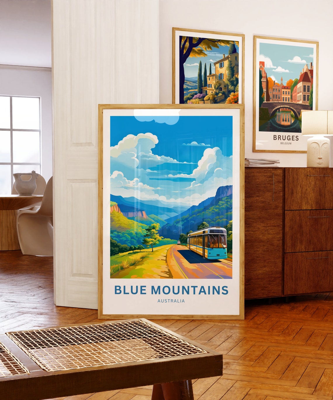 Blue Mountains Australia Scenic Train Valley Ride Custom Text Poster - Image 5