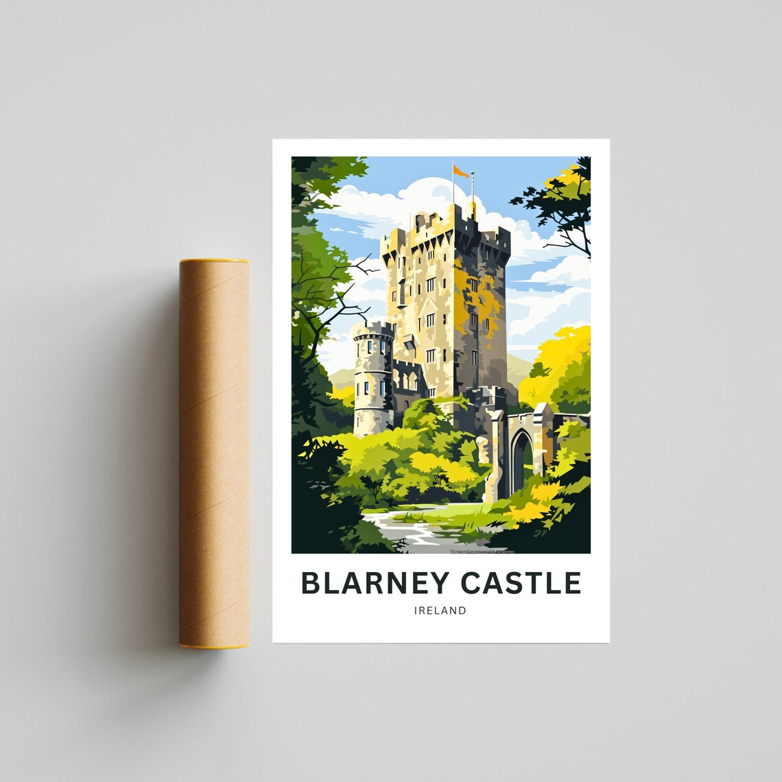 Personalized Blarney Castle Travel Poster, Ireland Wall Art - Image 4